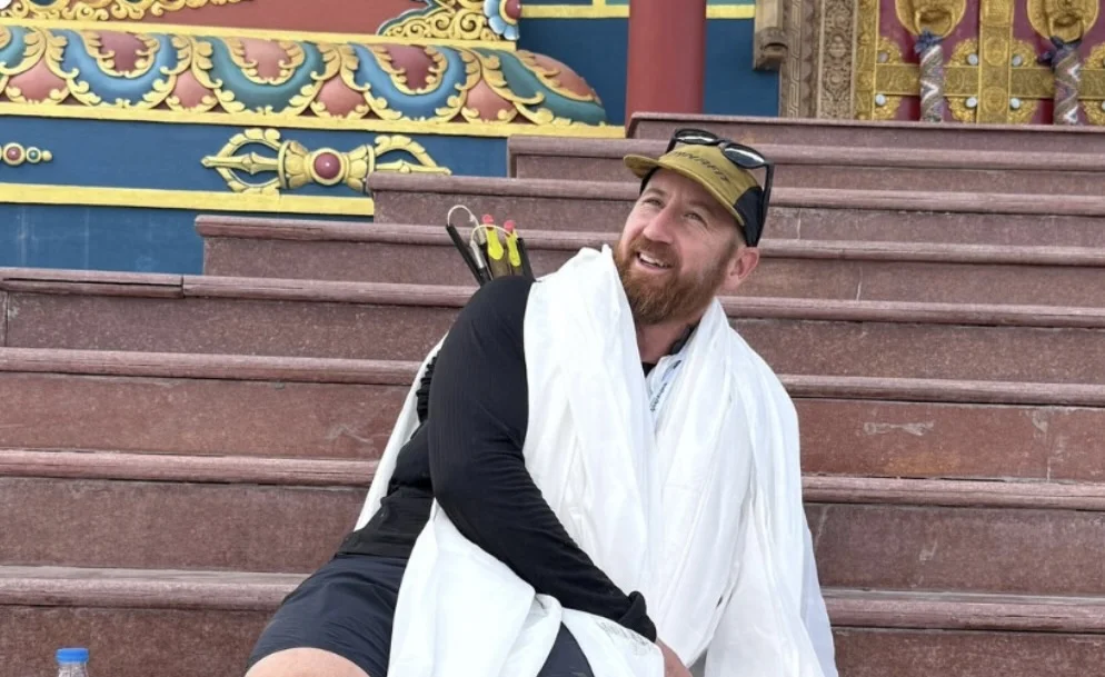Damian Watson racing Trail to Heaven in Ladakh at high altitude